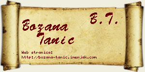 Božana Tanić vizit kartica
